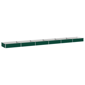 vidaXL Verhoogd Tuinbed Groen 600 x 80 x 24 cm koudgewalst stalen