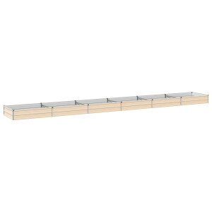 vidaXL Verhoogd Tuinbed Ivoor 600 x 80 x 24 cm koudgewalst staal