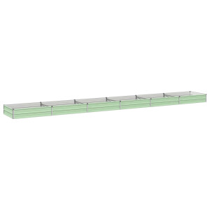 vidaXL Verhoogd Tuinbed Pastelgroen 600 x 80 x 24 cm koudgewalst staal