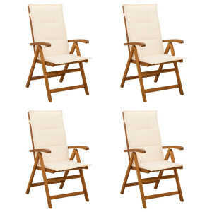 vidaXL Recliner Tuinstoelen 4 st Naturel Massief Acaciahout