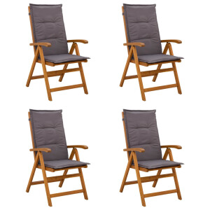 vidaXL Recliner Tuinstoelen 4 st Naturel Massief Acaciahout