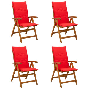 vidaXL Recliner Tuinstoelen 4 st Naturel Massief Acaciahout