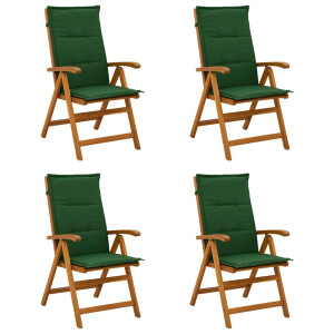 vidaXL Recliner Tuinstoelen 4 st Naturel Massief Acaciahout