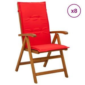 vidaXL Recliner Tuinstoelen 8 st Naturel Massief Acaciahout