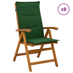 vidaXL Recliner Tuinstoelen 8 st Naturel Massief Acaciahout