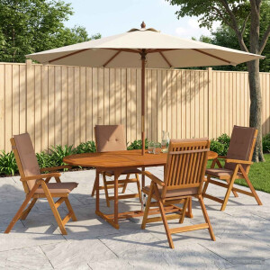 vidaXL 5-delige tuin eetset Naturel Massief Acaciahout