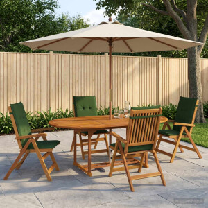 vidaXL 5-delige tuin eetset Naturel Massief Acaciahout