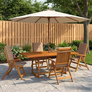 vidaXL 5-delige tuin eetset Naturel Massief Acaciahout