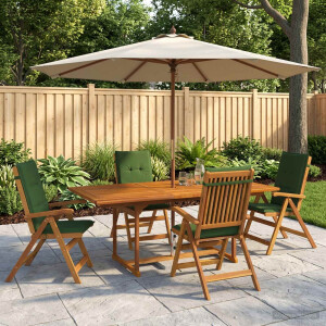 vidaXL 5-delige tuin eetset Naturel Massief Acaciahout