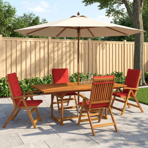vidaXL 5-delige tuin eetset Naturel Massief Acaciahout