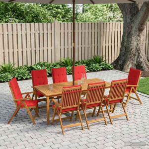 vidaXL 9-delige tuinset Naturel Massief Acaciahout