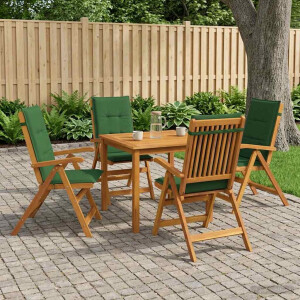 vidaXL 5-delige tuin eetset Naturel Massief Acaciahout