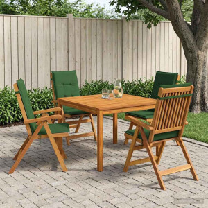 vidaXL 5-delige tuin eetset 5 st Naturel Massief Acaciahout