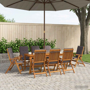 vidaXL 9-delige tuinset 9 st Naturel Massief Acaciahout