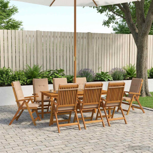 vidaXL 9-delige tuinset 9 st Naturel Massief Acaciahout
