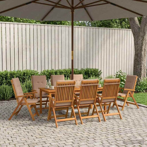 vidaXL 9-delige tuinset 9 st Naturel Massief Acaciahout