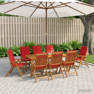 vidaXL 9-delige tuinset 9 st Naturel Massief Acaciahout