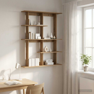 vidaXL Wandplank Artisanaal eiken 102 x 20 x 130 cm Bewerkt hout
