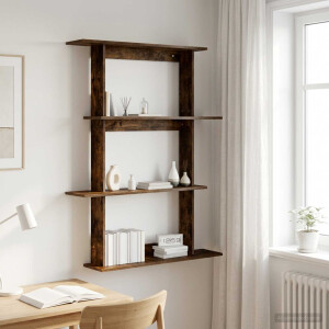 vidaXL Wandplank Gerookt eiken 100 x 20 x 126 cm Bewerkt hout