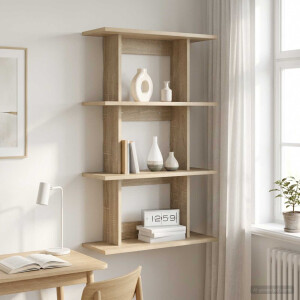 vidaXL Wandplank Muurmontage Sonoma Eiken 56 x 20 x 90 cm Bewerkt hout