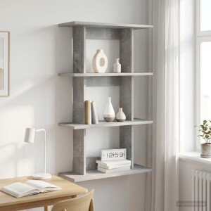 vidaXL Wandplank Muurmontage Betongrijs 56 x 20 x 90 cm Bewerkt hout