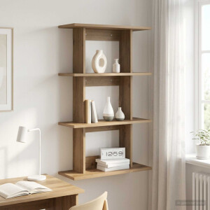 vidaXL Wandplank Muurmontage Artisanaal eiken 56 x 20 x 90 cm
