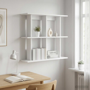 vidaXL Wandplank Muurmontage Wit 80 x 20 x 75 cm Bewerkt hout