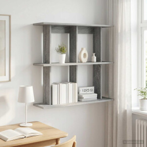 vidaXL Wandplank Muurmontage Grijs Sonoma 80 x 20 x 75 cm Bewerkt hout