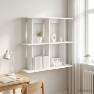 vidaXL Wandplank Muurmontage Wit 100 x 20 x 75 cm Bewerkt hout