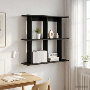 vidaXL Wandplank Muurmontage Zwart eiken 100 x 20 x 75 cm Bewerkt hout