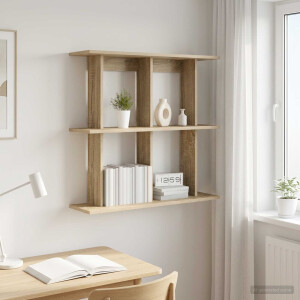vidaXL Wandplank Muurmontage Sonoma Eiken 100 x 20 x 75 cm