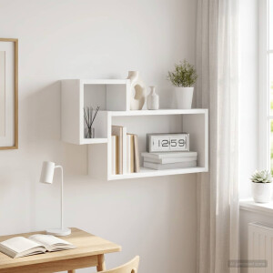 vidaXL Wandplank Muurmontage Wit 55 x 15 x 35 cm Bewerkt hout
