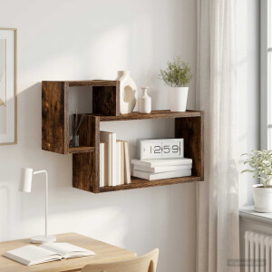vidaXL Wandplank Muurmontage Gerookt eiken 55 x 15 x 35 cm