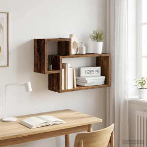 vidaXL Wandplank Muurmontage Oud hout 55 x 15 x 35 cm Bewerkt hout