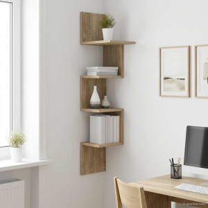 vidaXL Wandplank Muurmontage Sonoma Eiken 32 x 21 x 107 cm