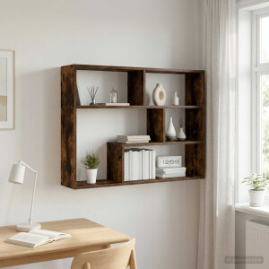 vidaXL Wandplank Muurmontage Gerookt eiken 95 x 20 x 69,5 cm