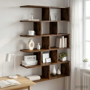 vidaXL Wandplank Gerookt eiken 70 x 20 x 100 cm Bewerkt hout