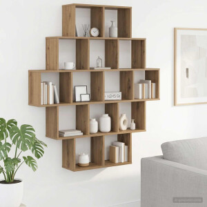 vidaXL Wandplank Artisanaal eiken 120 x 20 x 136 cm Bewerkt hout