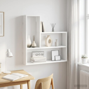 vidaXL Wandplank Wit 60 x 11 x 60 cm Bewerkt hout