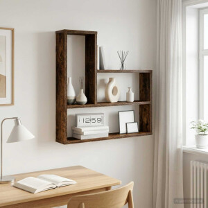 vidaXL Wandplank Gerookt eiken 60 x 11 x 60 cm Bewerkt hout