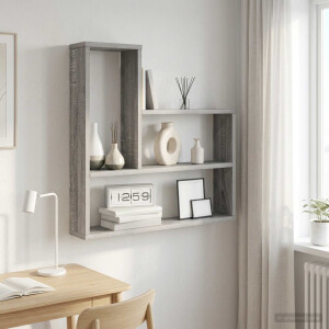 vidaXL Wandplank Grijs Sonoma 60 x 11 x 60 cm Bewerkt hout