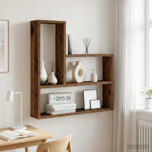 vidaXL Wandplank Oud hout 60 x 11 x 60 cm Bewerkt hout