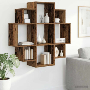 vidaXL Wandplank Oud hout 90 x 25 x 90 cm Bewerkt hout