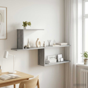 vidaXL Wandplank Grijs Sonoma 122 x 18 x 60 cm Bewerkt hout