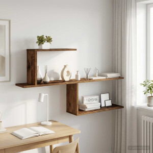 vidaXL Wandplank Oud hout 122 x 18 x 60 cm Bewerkt hout