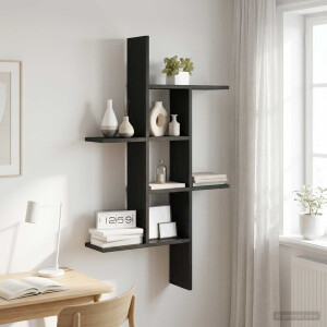 vidaXL Wandplank Zwart eiken 61 x 15 x 102 cm Bewerkt hout