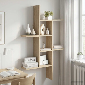 vidaXL Wandplank Sonoma Eiken 61 x 15 x 102 cm Bewerkt hout