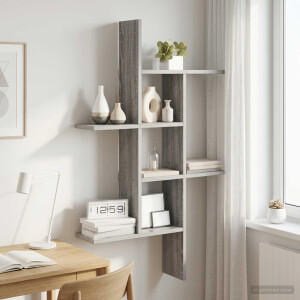 vidaXL Wandplank Grijs Sonoma 61 x 15 x 102 cm Bewerkt hout