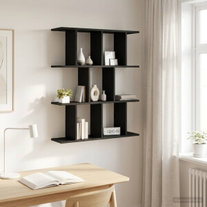 vidaXL Wandplank Zwart eiken 80 x 20 x 96 cm Bewerkt hout