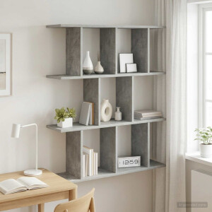 vidaXL Wandplank Betongrijs 102 x 20 x 96 cm Bewerkt hout